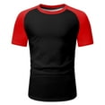 thumbnail image 6 of Mens T-Shirts Graphic Summer Short Sleeve Sports Color Block Raglan Sleeves Round Neck Casual Breathable Tshirt, 6 of 6