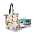thumbnail image 2 of FORMRS Womens Canvas Tote Bag with Zipper Inner Pocket Shoulder Handbag, Retro Black Stars, 2 of 7