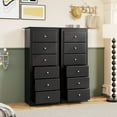 thumbnail image 3 of Giantex 6 Dresser Chest, Free Standing Wooden Storage Cabinet, Tall Dresser Clothes Organizer, Black, 3 of 9