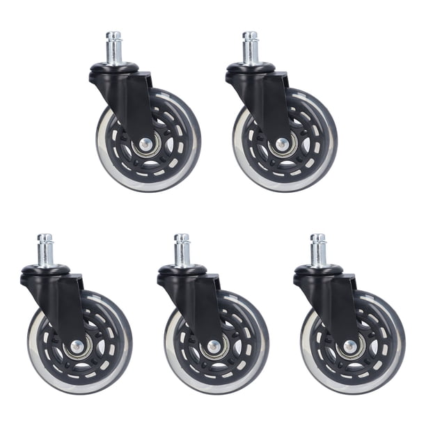 Caster 5 PCS Silla Girada Rueda De 3 Pulgadas 360 Grados Ruido Sin Ruido De Silla Recta Resistente A Rasguños Para Oficina Para La Oficina