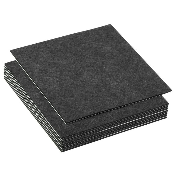 Uxcell 6x6 Inch Lamp Base Felt, 10Pack 2mm Thickness Square Soft Adhesive Non-slip Backed Felt Black