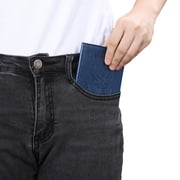 Passport Holder Travel Wallet Blocking Case Cover, Premium PU Leather, Slim ID Card Holder (Blue)