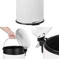 thumbnail image 6 of happimess Theo Retro 8-Gallon Step Trash Can with Soft-Close Lid and FREE Mini Trash Can, Cotton White, HPM1018A, 6 of 6