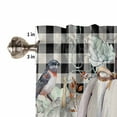 thumbnail image 5 of Valances for Windows Thanksgiving Fall Pumpkin Bird Black Buffalo Plaid Rod Pocket Cafe Window Treatments Valance Curtains for Kitchen Bathroom Laundry Basement Windows 60"x14", 5 of 6