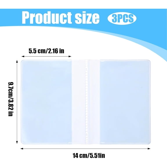 JINYUN-3 Packs 10 Page Wallet Inserts, Pvc Wallet Picture Holder Plastic Credit Card Photo Sleeves Cards Holder Wallets Organizer Card Protectors Wallets Accessories For Men Women (Clear)