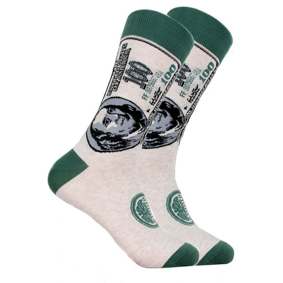 Mens Designer Novelty 100 Dollar Bill Cotton Socks