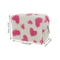 thumbnail image 2 of Unique Bargains 1 Pc Heart Drawstring Makeup Bag for Vacation Business Travel Plush Rose Red, 2 of 6