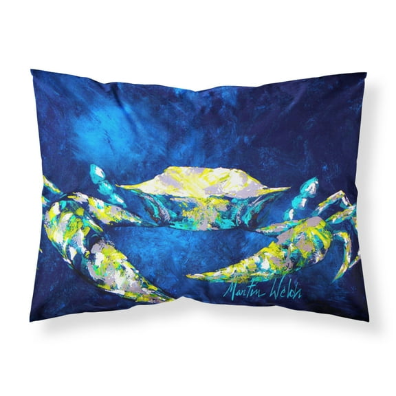 Carolines Treasures MW1101PILLOWCASE Crab Blue Fabric Standard Pillowcase Standard multicolor