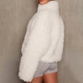 thumbnail image 6 of Women'S Short Coat Casual Jacket with Pockets Warm Winter Zip-Up Outwear Cream White M, 6 of 7