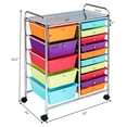 thumbnail image 3 of REKHH 15-Drawer Rolling Storage Cart, Multipurpose Movable Organizer, Utility Cart for Home, Office, School, Multicolored, 3 of 9
