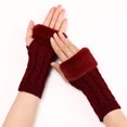 thumbnail image 5 of Weikingp Warm Gloves, Thermal Gloves for Women Warm Glove Windproof Elastic Texting Black Gloves Women Warm Lined Gloves Warm Thermal Outdoor Gloves, Knitted Gloves, Heating Gloves Red, 5 of 5