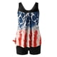 thumbnail image 3 of Traje de baño de dos piezas para mujer, trajes de baño para mujer, traje de baño de dos piezas de cintura alta, estilo conservador y moderno con estampado del Día de la Independencia para mujer., 3 of 3