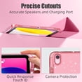 thumbnail image 6 of Getino Glitter Case for iPad A16 Case, Compatible with iPad 11th Generation Case 11 Inch 2025, iPad 10th Generation Case 10.9 Inch 2022 with Pencil Holder for Women Girls, Pink, 6 of 9