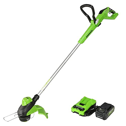 Greenworks 24V 13&quot; Brushless Cordless String Trimmer, 4.0Ah USB Battery and Charger Included