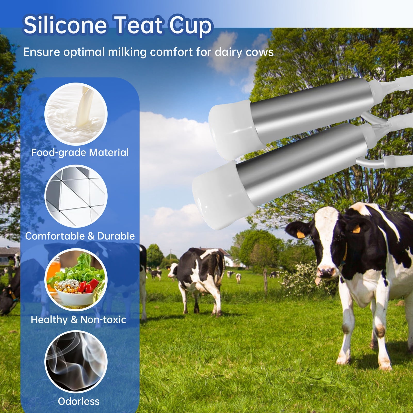Goat Milker | Automatic Breast Pump | Efficient & Gentle On Animals, Food Grade Milk Bucket 3L, Pulsating Vacuum Pump For Dairy Farms