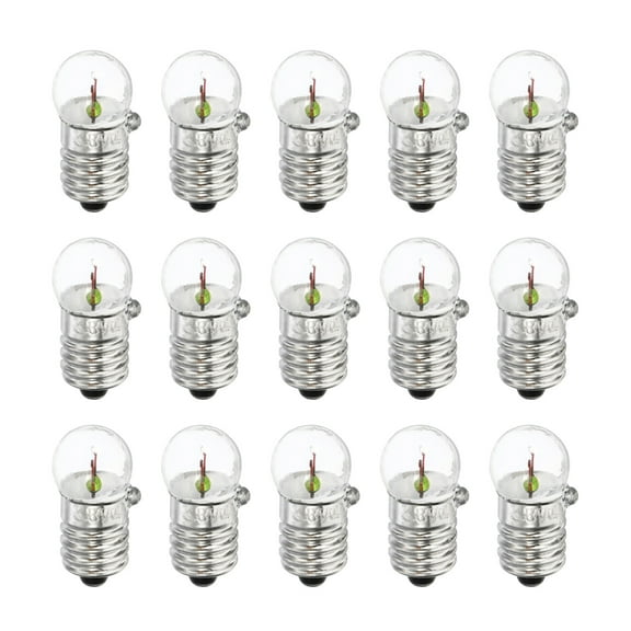 Uxcell 3.8V E10 Warm Yellow Light Mini Incandescent Bulbs with Box 1 Set/15 Count