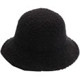 thumbnail image 4 of CoCopeaunts Ladies Bucket Hat Autumn Winter Lambswool Velvet Fisherman Hats Simple Solid Color Casual All-Match Bucket Caps, 4 of 8