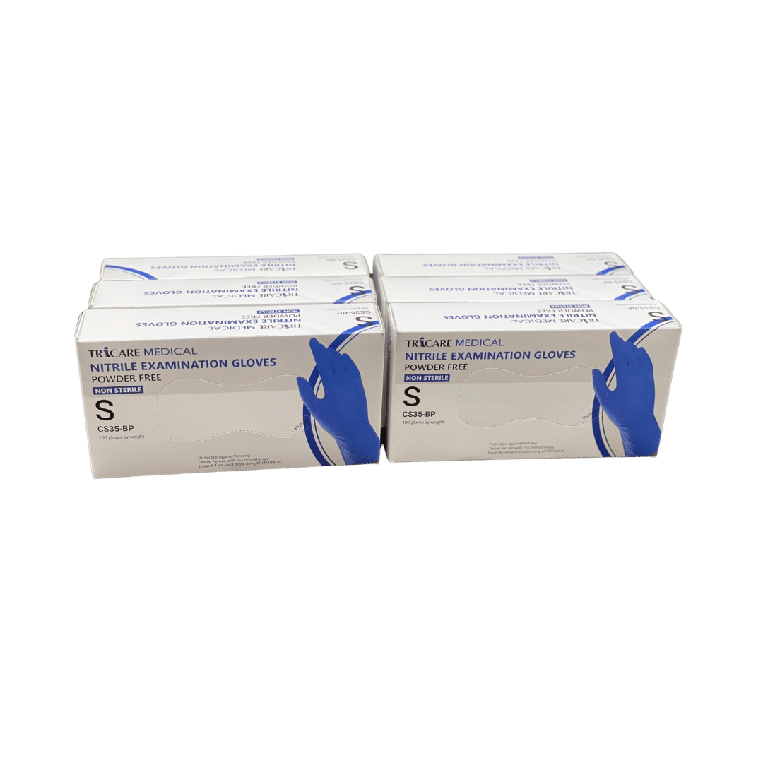 TRICARE Medical Nitrile Gloves, Small, 600 Count, Deep Blue, Chemo Drug Tested, 4.3 Mil
