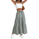 thumbnail image 1 of Falda de Holgada de Cintura Alta para Mujer, Estilo Casual, Plisada, Larga, de Playa, con Lazo, Color Gris, Talla L, 1 of 7