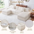 thumbnail image 3 of HipyMo 134" U-Shaped Cloud Sofa, Compression Boneless Sectional Sofa Couch for Guest Room Living Room, No Assembly, Beige, 3 of 8