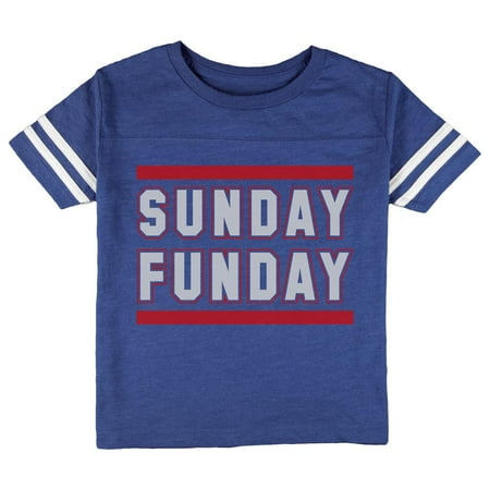 

Sunday Funday New England Toddler Football T Shirt Heather Royal 3T