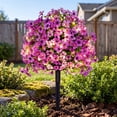 thumbnail image 4 of Artificial Violet Flowers with LED Lights Ground Stake Tree 28 Heads Plastic Outdoor Yard Garden Home Decor Waterproof, 4 of 7