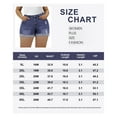 thumbnail image 6 of CASSIE LIZ Plus Size Women's Elastic Waist Blue Shorts 2X Pocket Casual Washed Ripped Roll Cuff Shorts Jeans Summer Shorts Pants 2XL 20W, 6 of 6