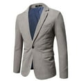thumbnail image 2 of Gubotare Mens Blazers Slim Fit Business Casual Men Suit Sport Coat One Button Blazer Lightweight Suit Jacket (Grey,XL), 2 of 4