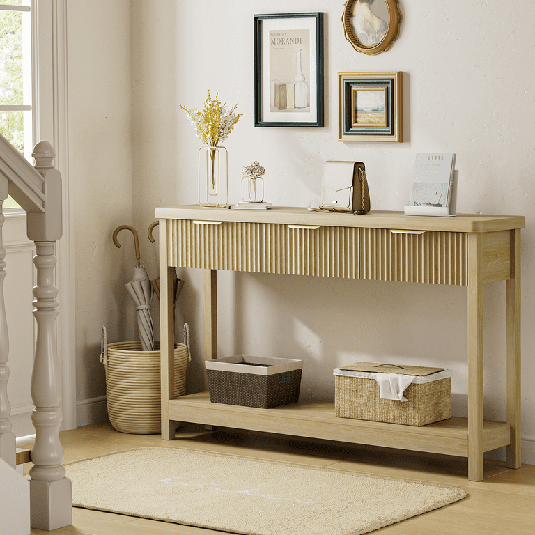 Aufeile 51" Console Table With Fluted Design and Drawers photo 5