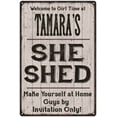 thumbnail image 1 of TAMARA'S She Shed Sign Lady Cave Sign Gift 16 x 24 Matte Finish Metal 116240082232, 1 of 1