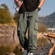 thumbnail image 5 of Pantalones largos de pana para hombre, con cordón y cintura elástica, holgados, para correr, informales, cargo, largos, de algodón y licra., 5 of 5