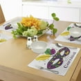 thumbnail image 4 of Ambesonne Mardi Gras Place Mats Set of 4, Time to Carnival, Standard Size, Magenta Green Yellow, 4 of 6