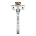 thumbnail image 3 of Clara Pucci 14K White Gold 1.33ct Champagne Solitaire with Accents Ring, 3 of 8