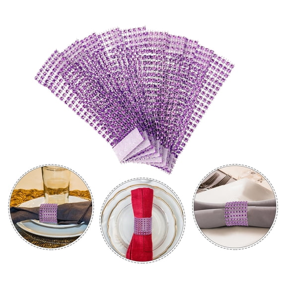OUNONA 50 Pcs Napkin Ring Elegant Holder Dinner Mother Banquet Purple