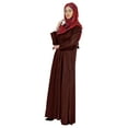 thumbnail image 3 of Bimba Islamic Clothes For Women Long Prayer Robe Maxi W/ Printed Hijab Rayon Abaya Front Button Muslim Dress, 3 of 8