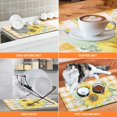thumbnail image 4 of 18x24in Sunflowers Dish Drying Mat: Absorbent Coffee Bar Mat – Fits Under Coffee Maker – Vintage Floral Design for Kitchen Countertop & Dining Room Decoration, 4 of 6