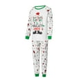 thumbnail image 5 of Elippeo Christmas Pajamas for Family Long Sleeve Cartoon Letter Print Tops + Pants Set Winter Loungewear, 5 of 10