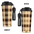 thumbnail image 2 of Stainless Steel Coffee Cup 7.7×2.6×3.5in Tapered Design Nylon Woven Wrist Strap Portable Durable Cup Bottom With Non-Slip Sticker Sandybrown Buffalo Plaid Check Tartan Scotland_4, 2 of 8