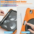 thumbnail image 4 of Dteck Case for iPad 11th Generation 2025/iPad 10th Generation 10.9" 2022 with Rotating Stand Hand/Shoulder Strap Pencil Holder, Military Grade Shockproof iPad Case 10th/11th Gen,Orange, 4 of 9