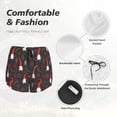 thumbnail image 6 of Picia Cute Christmas Gnomes Pattern Women's 2 in 1 Athletic Running Shorts High Waisted Workout Casual Gym Sweat Shorts with Comfy Liner Zipper Pockets-, 6 of 9