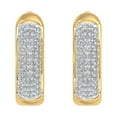 thumbnail image 2 of 10K Yellow Gold Round Diamond Ladies Huggies Hoop Earrings (1/4 Carat) (SI1-SI2 Clarity), 2 of 3