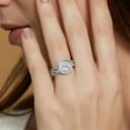 thumbnail image 5 of SFTING Wedding Ring Sets His and Hers 3pc 925 Sterling Silver 5A CZ Rings Set for Couples Engagement Promise Ring Women Mens Band Size 9&8, 5 of 9