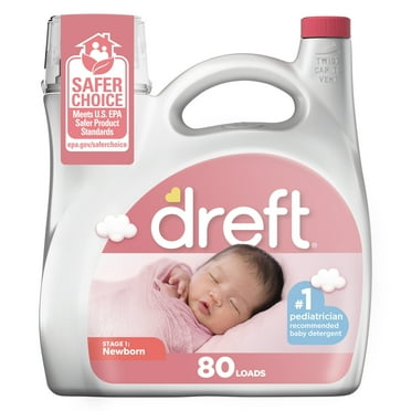 Dreft Newborn Baby Liquid Laundry Detergent, Sensitive Skin, Hypoallergenic, 80 Loads, 105 fl oz