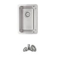 thumbnail image 1 of Stylish Dual Mount 12 ½" Stainless Steel Single Bowl Kitchen Sink with Strainer S-409T, 1 of 13