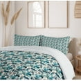 thumbnail image 6 of Ambesonne Underwater Duvet Cover Sets, Marine Life Abstract Art, 2-Queen, Petrol Blue Ivory, 6 of 6
