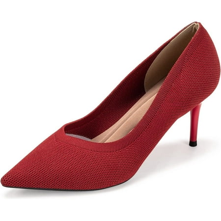 Women s Pumps Pointed Toe Kitten Heel Slip On Dressy Casual Shoes Womens High Heel Closed Toe Pumps Pointed Toe 3 inch Heels Shoes Slip On Classic Office Dress Pumps