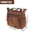 thumbnail image 3 of EeaseMX Bolso bandolera de lona marrón para hombre, tipo cartera, tipo sobre, para viaje., 3 of 7