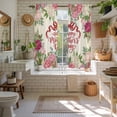 thumbnail image 4 of Mother's Day Kitchen Curtains 63 Inch Length, Pink Flowers Spring Floral Farmhouse Botanical Tiers Curtains for Living Room Berdoom, Light Filtering Drapes Window Treatment 2 Panels 42"Wx63"L, 4 of 8