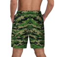 thumbnail image 2 of Mens Swim Trunks Green Camouflage Quick Dry Board Shorts with Compression Liner, 2 of 6