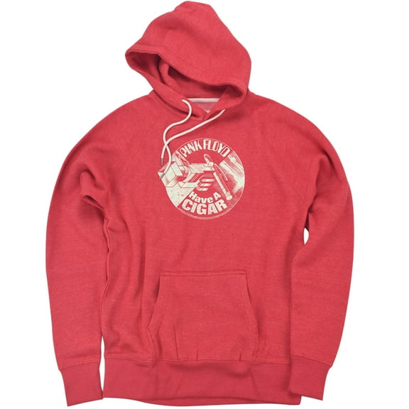 Pink Floyd Just A Cigar Unisex Adult Slim Fit Pull-Over Heather Hoodie, Red, Small